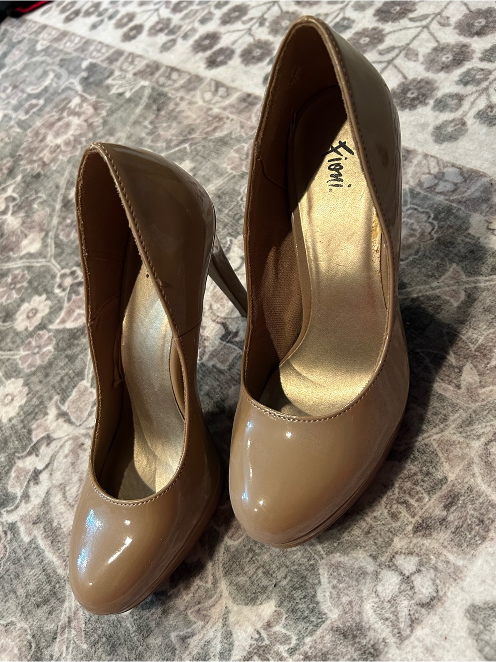 Nude Patent High Heel Pumps